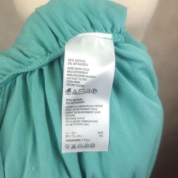 Tommy Bahama Teal Off Shoulder Ruched Long Sleeve Top Size Sm - Picture 8 of 8
